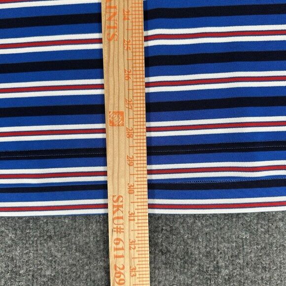 Footjoy Polo Shirt Men L Red Blue Striped Golf FJ Performance Short Sleeve Adult - Picture 7 of 8